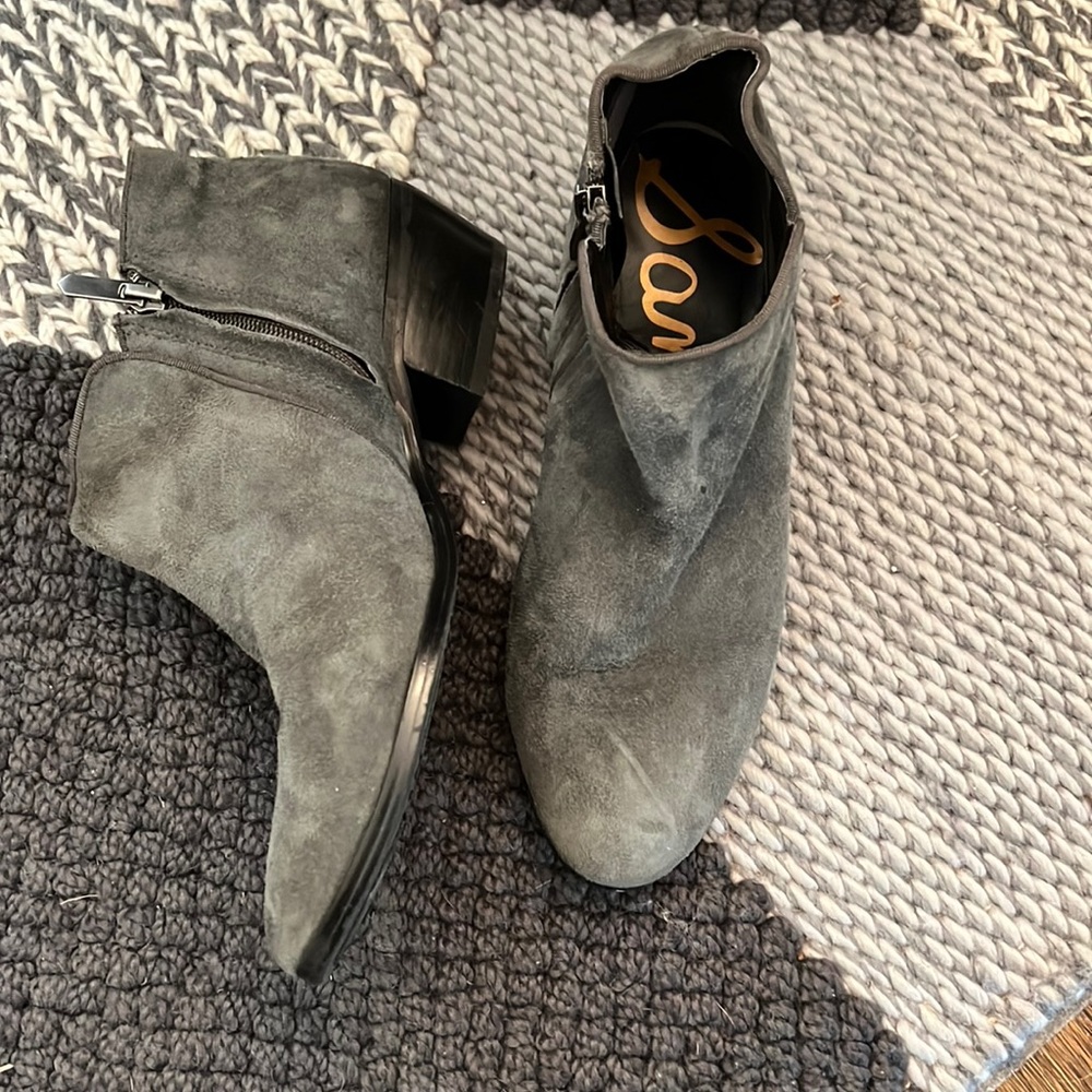 SAM EDELMAN “Petty” Grey Suede Ankle Boots Size 8